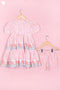 Cotton Frock & Shorts Set In Block Print
